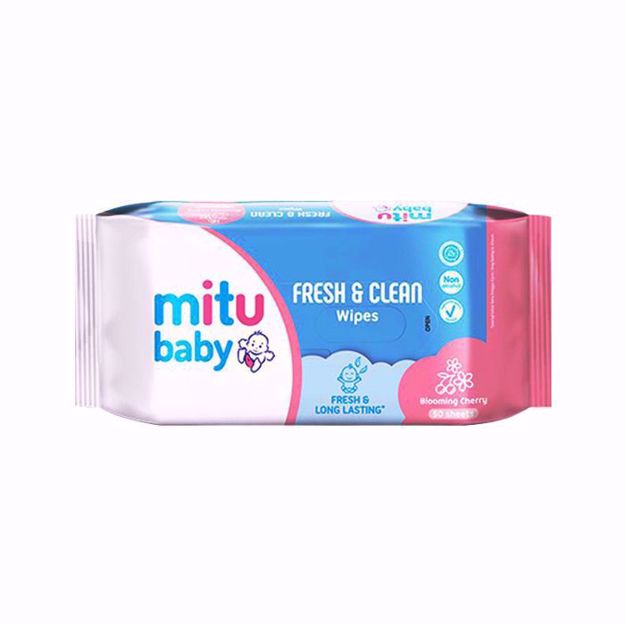 Picture of Mitu Baby Wipes Blooming Cherry - 50 Sheets Pouch