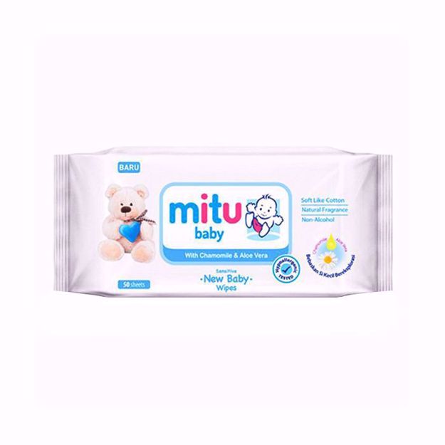 Picture of Mitu Baby Sensitive Wipes Pouch - 50 Sheets