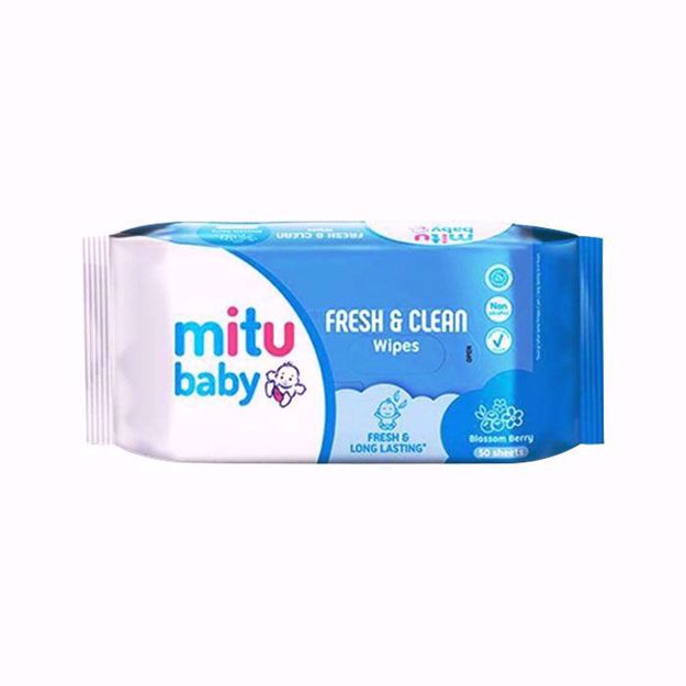 Mitu-Wipes-Blossom-Berry-Pouch-Blue-50-Sheets